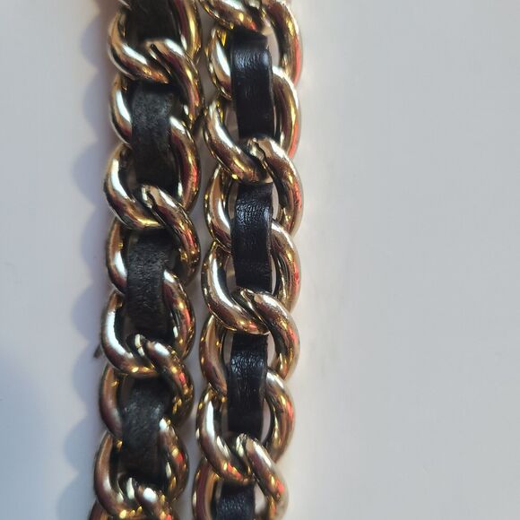 Rebecca Minkoff Black Quilted Leather Handbag Crossbody Shoulder Bag Gold Chain - Picture 10 of 16